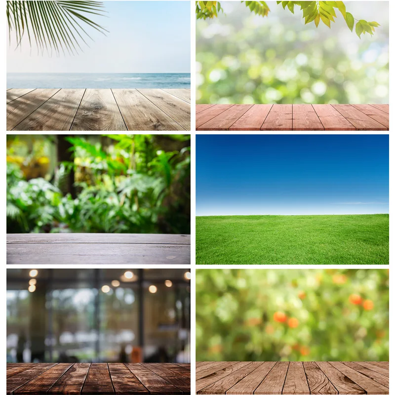 Photorealistic Fabric Natural Scenery Photography Backdrops Wood Floor Meadow Theme Photo Studio Background Props 21812 DFZ-01