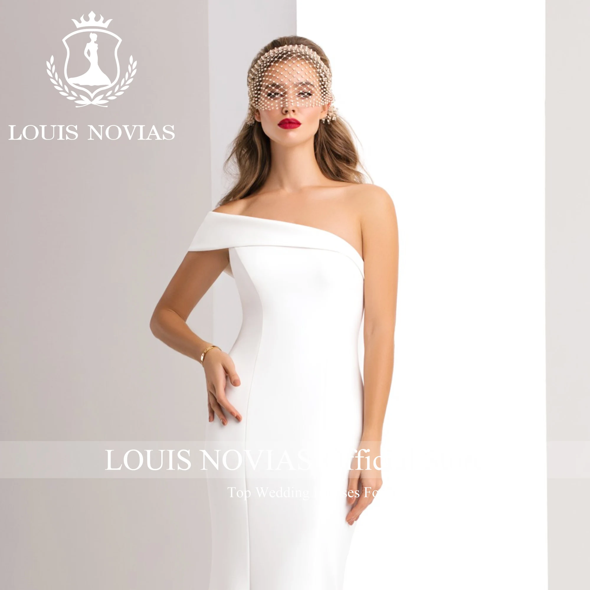 Louis novias 2 em 1 vestido de casamento sereia com jaqueta sexy barco pescoço destacável trem bainha tule vestido de casamento vestidos de novia