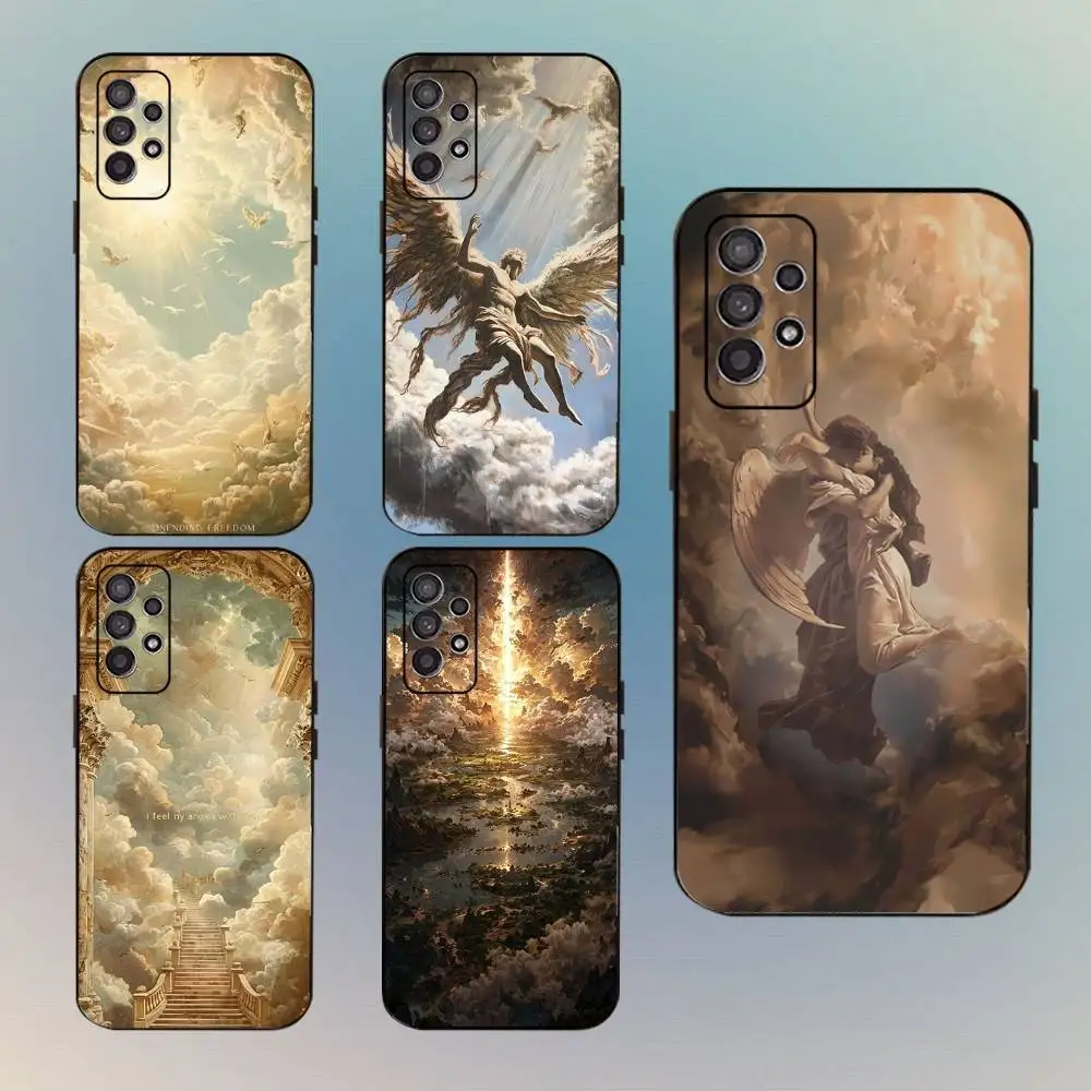 

Fallen Angel Oil Painting Art Niche Phone Case For Samsung Galaxy A13,A21s,A22,A31,A32,A52,A53,A71,A80,Soft Black Shell