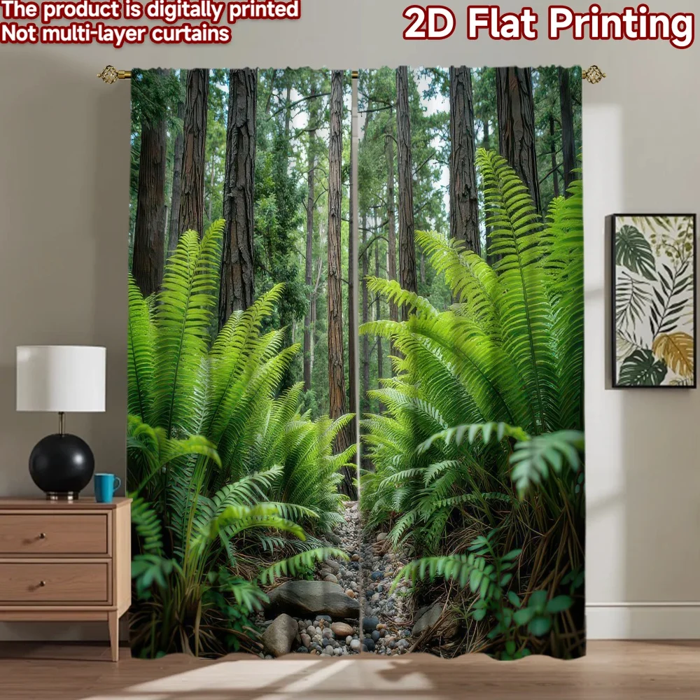 

1pc 2D flat Photography Backdrop Scene Tapestry Forest Ferns and Path 100% Polyester Party Decorations Use for Indoor