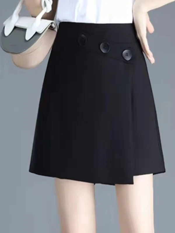 

Женские шорты А-силуэта с высокой талией больших размеров, повседневные, весна-лето, из полиэстера, удобные, в корейском стиле, для города