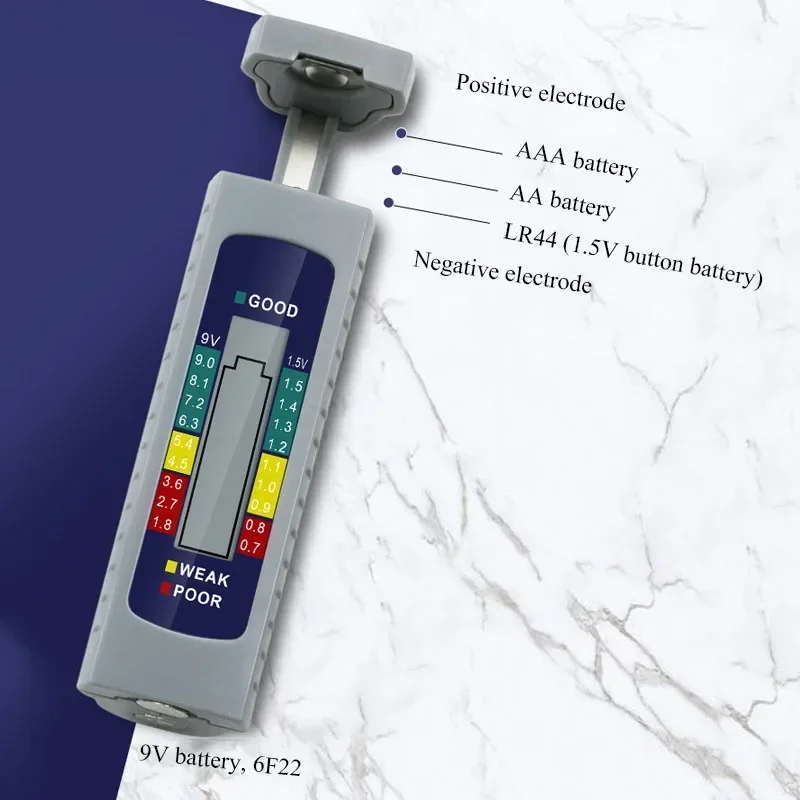 Battery Tester Battery Capacity Tester 9V 1.5V AA AAA Button Battery LED Battery Capacity Display Battery Power Supply Check