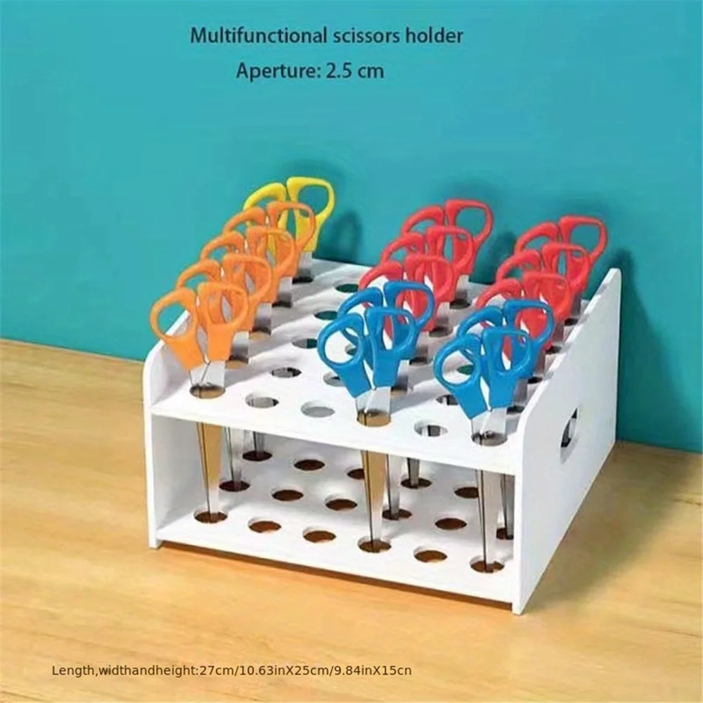 1pc Plastic Desktop  Multi-Slot Holder,Used For Scissors & Art Supplies, Test Tubes Storage- Office & Classroom Desk Accessory