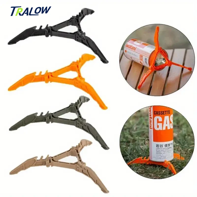 

TRALOW Portable Folding Gas Tank Bracket - 3-Legged Stable Plastic Camping Accessory for Outdoor Cooking, Backpacking & Hiking