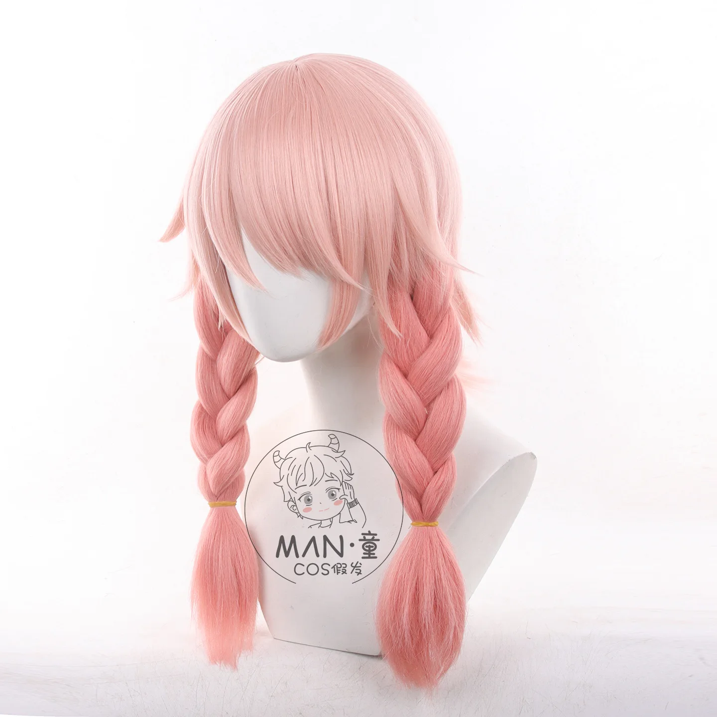 Honor of Kings Yao Cosplay Wig Original Skin Thick Braids Two-Tone Scalp Halloween Gift