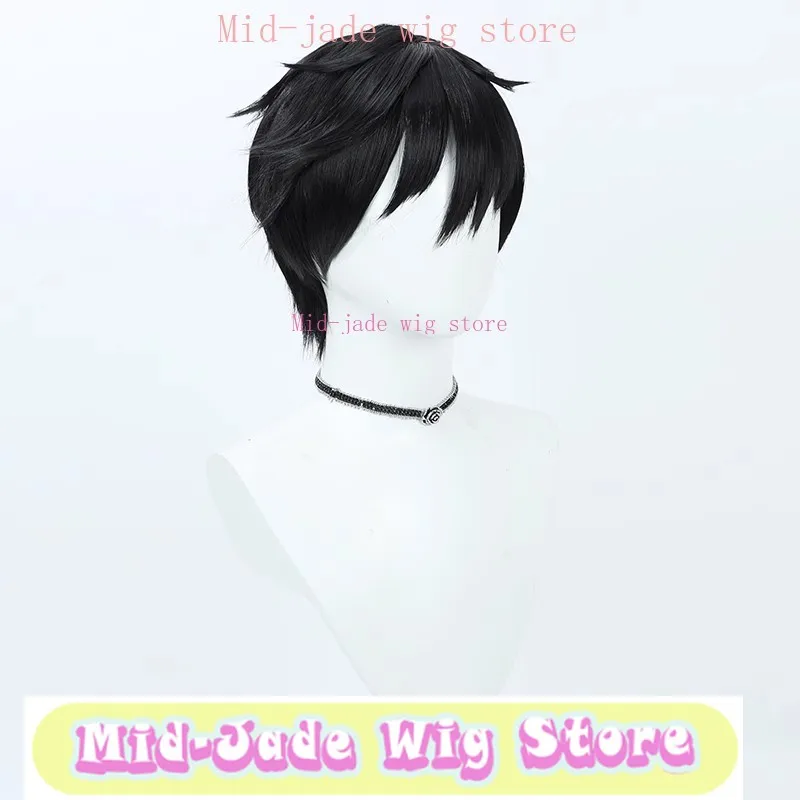 Mid-jade Wig Anime Game Costume Prop Synthetic Wig Heat-Resistant Fiber Valorant Jett Cos Anime Female Cosplay Halloween Wig