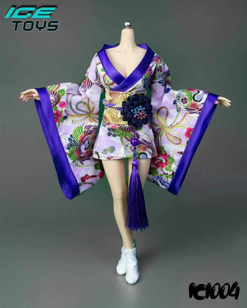 ICE TOYS IC1004 1/6 Female Printing Kimono Bathrobe Soldier Clothes Model Fit 12'' Action Figure Body Dolls