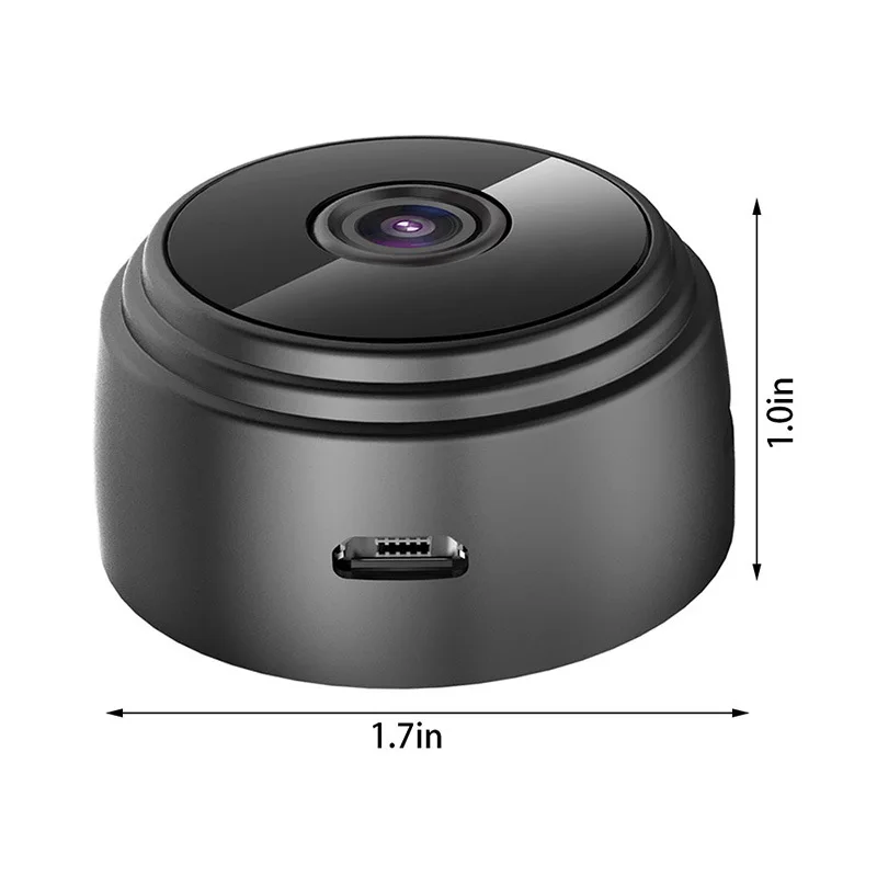 A9 Smart WiFi Micro Câmera, Super Wide Angle, Suporte Visão Noturna Infravermelha, Função para Casa, Detecção Remota, 120 °, 1080P HD