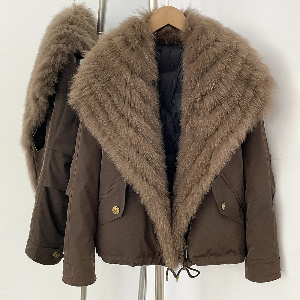 Down Jackets Women Real Fox Fur Winter Puffer Coat Lady 2026 Fashion Thick Warm Windproof Duck Down Parka Female Snow Wear