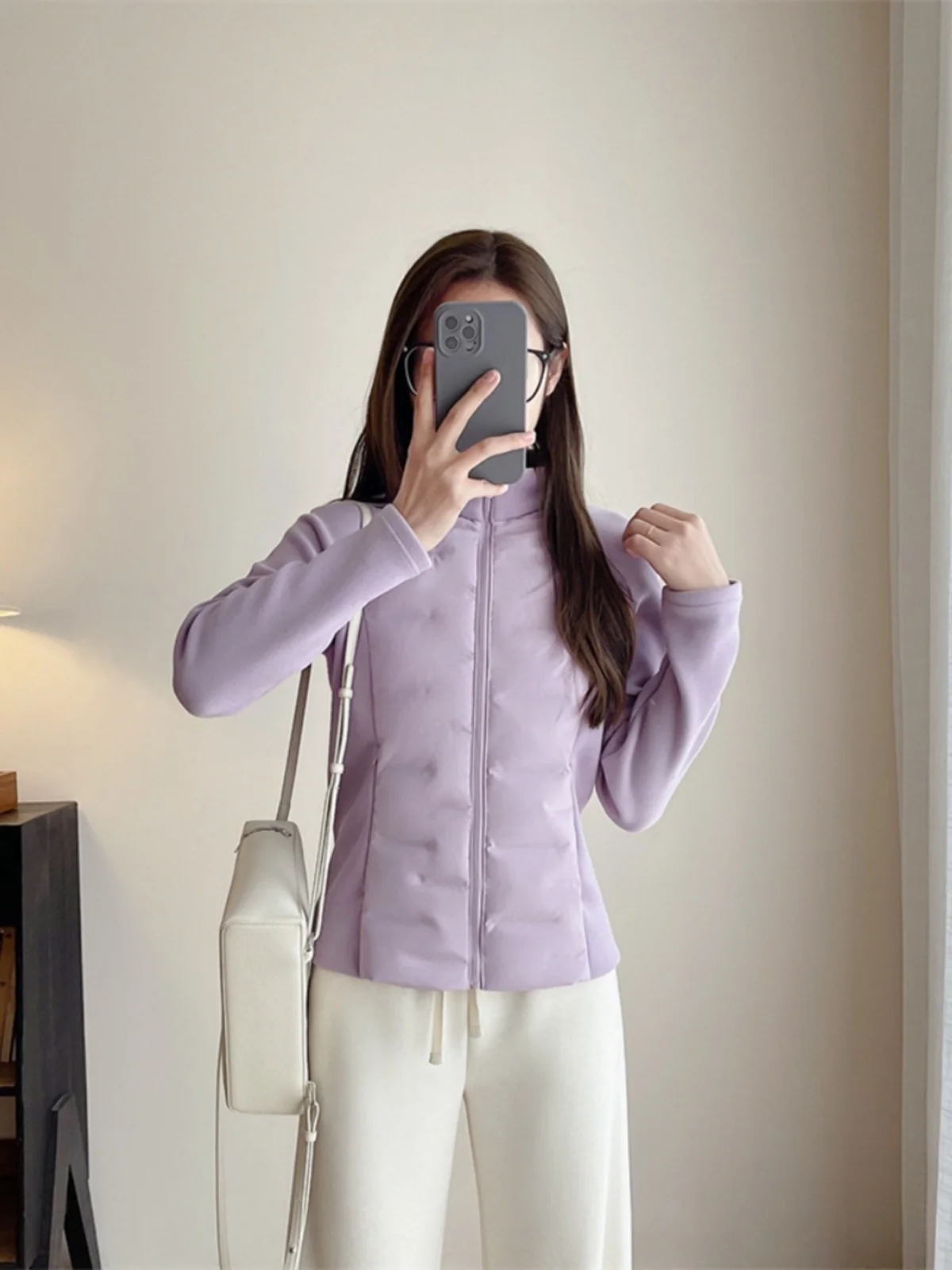 

GOLUERJI Slim Fit, легкое пуховое женское зимнее пальто 90, белое ду-стойка с воротником-стойкой, термостойкое свободное ort Sle