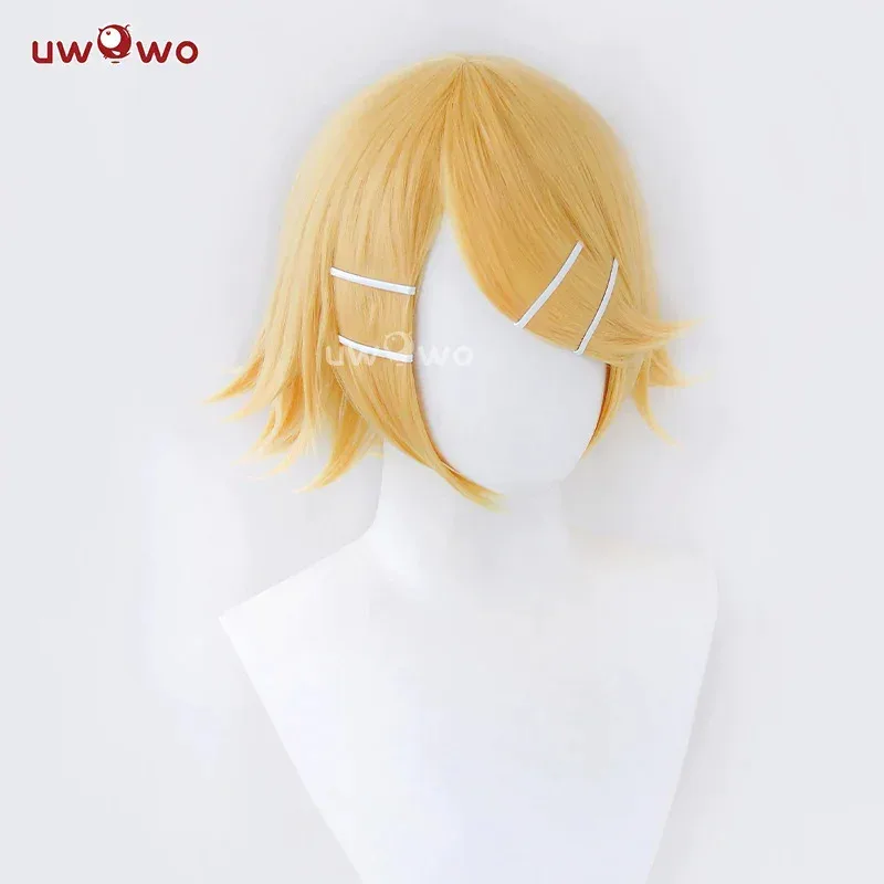 

CyUWOWO Rin Cosplay Wig Kagaminee Rin Costume Cosplay Wigs Short Yellow Hair 30CM Long