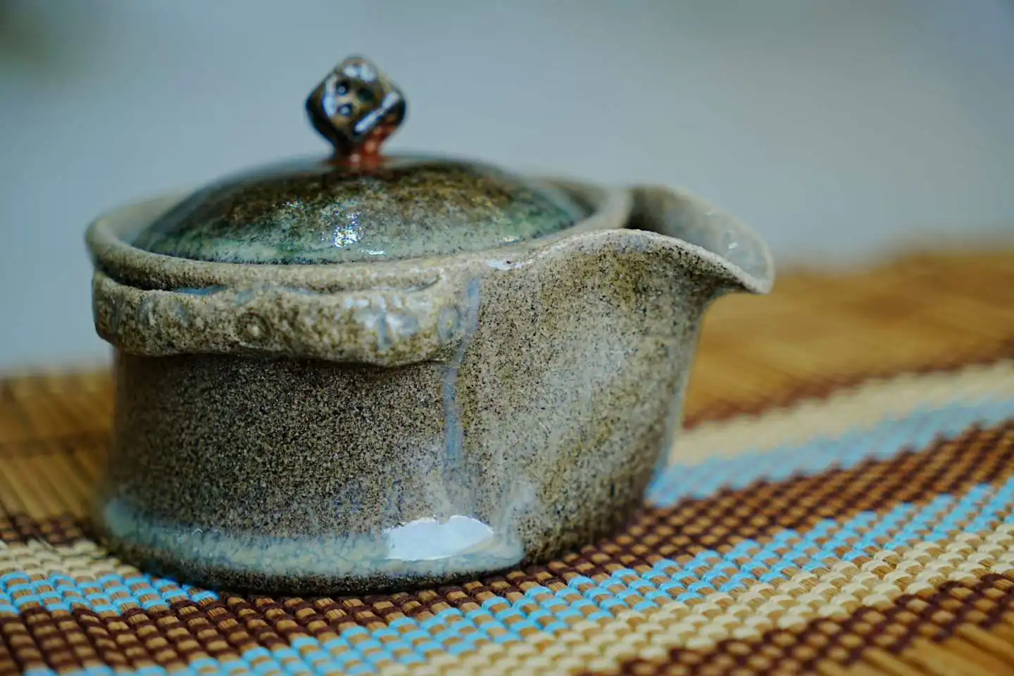 Handmade Wood-Fired Zitao Gaiwan, One-of-a-Kind Ash Glaze, Traditional Chinese Tea Brewing Vessel, Gongfu Tea Ceremony Teacup