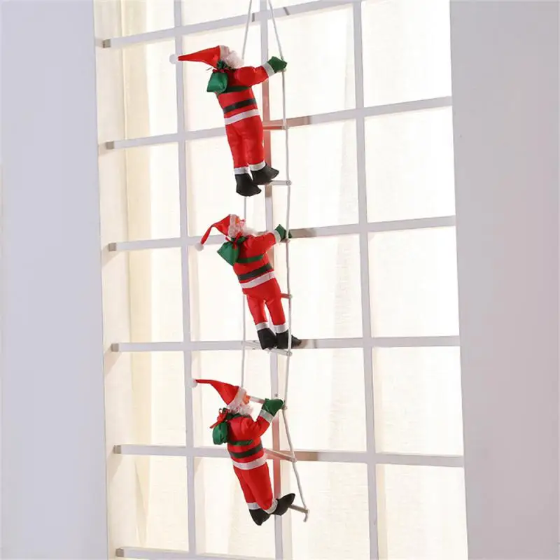 Christmas Santa Claus Climbing Ladder Doll Christmas Tree Hanging Decoration Indoor Door Wall Christmas Pendant New Year Gifts