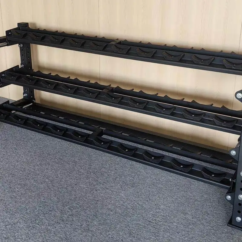 F9 series, track dumbbell rack, three-layer 15-pair dumbbell rack.