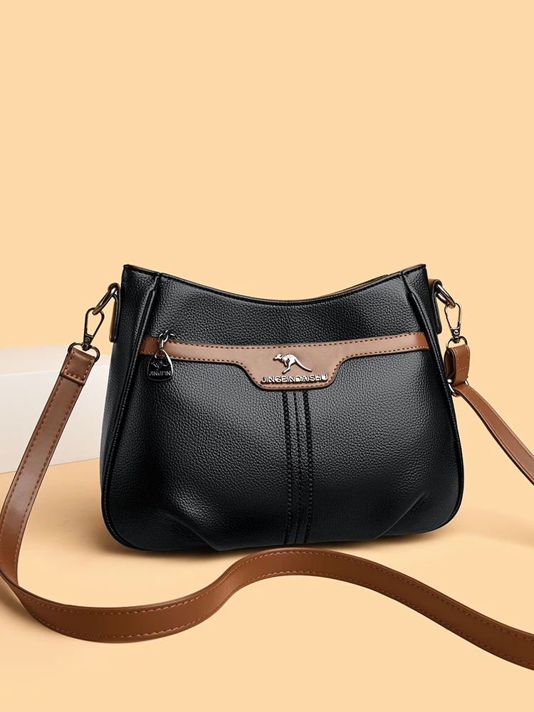 

Кожаная сумка через плечо большой вместимости, новинка осень-зима 2025, женская сумка из мягкой кожи для женщин среднего возраста, кроссбоди