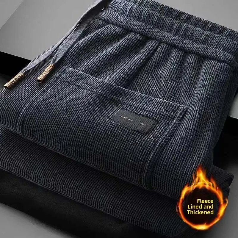 Fce forrado solto ajuste Thiened inverno calças casuais 2025 outono inverno novo Sle Outdoor Wear fibra de poliéster reta...