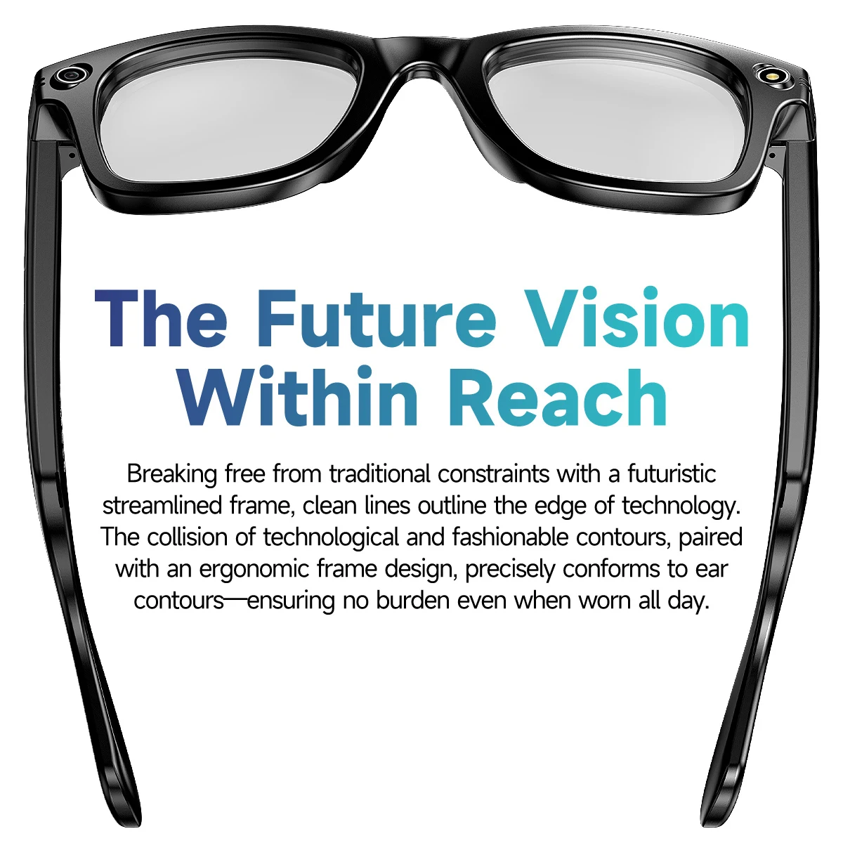 W610 Anti-shake 800W pixel Camera and Video Recording Smart Recognition Glasses, AI Real-time Translation, Voice Recording