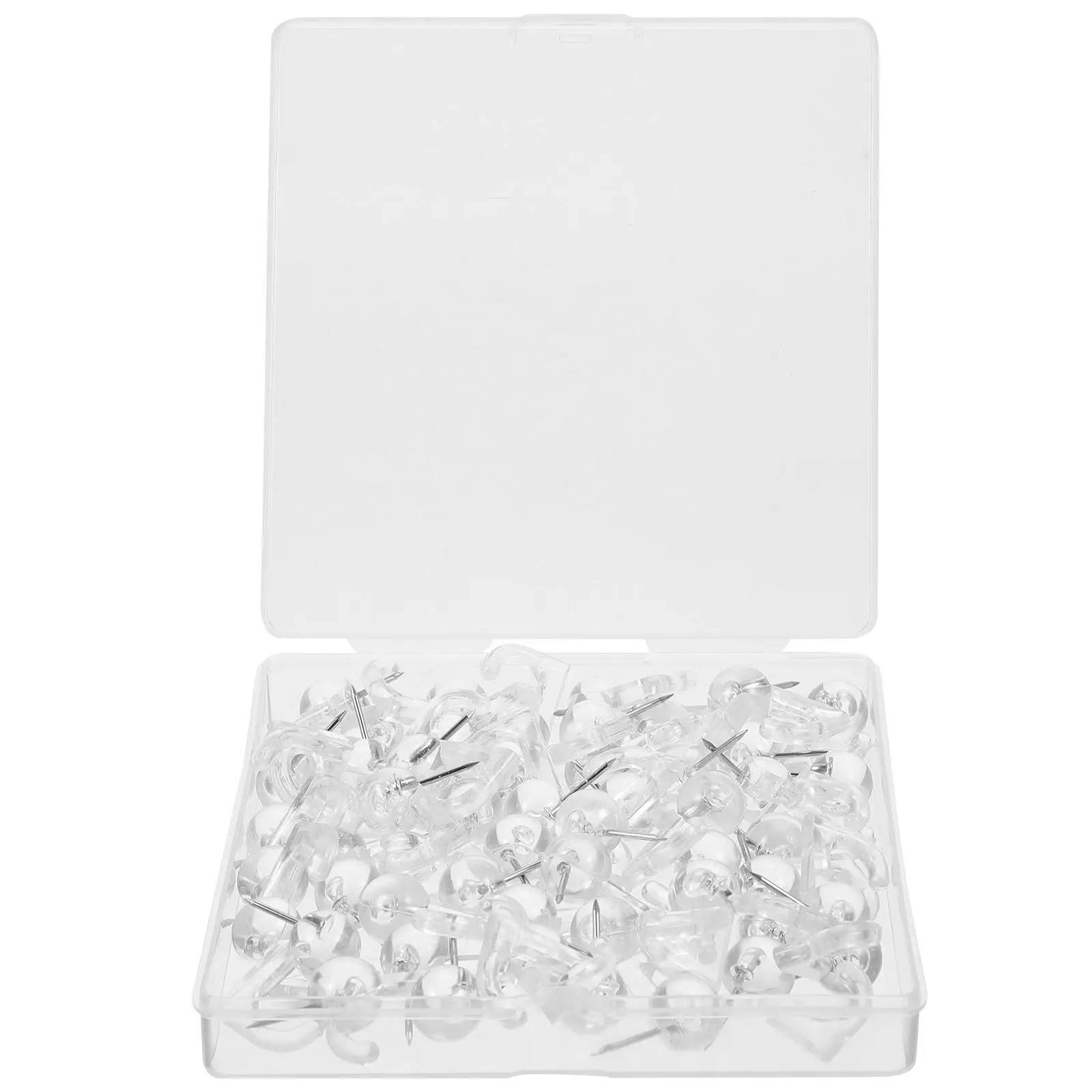 

50 Pcs Push Pin Hooks Thumb Tacks Heavy Duty Steel Needle Sturdy Wall Tacks Picture Hanging Hooks Home Office School Use