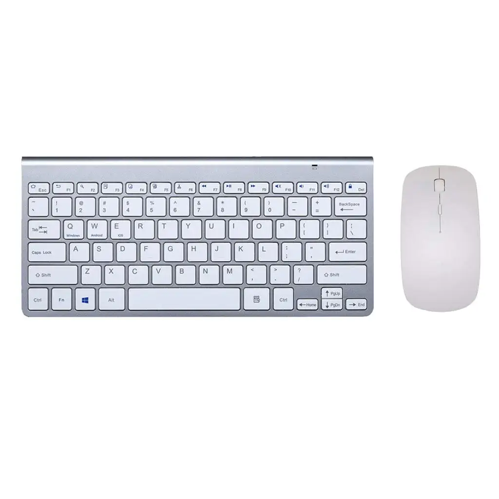Wireless Keyboard Gaming Low Battery Warning Silent Keys 1600 DPI Adjustable Mouse Combo for Laptop