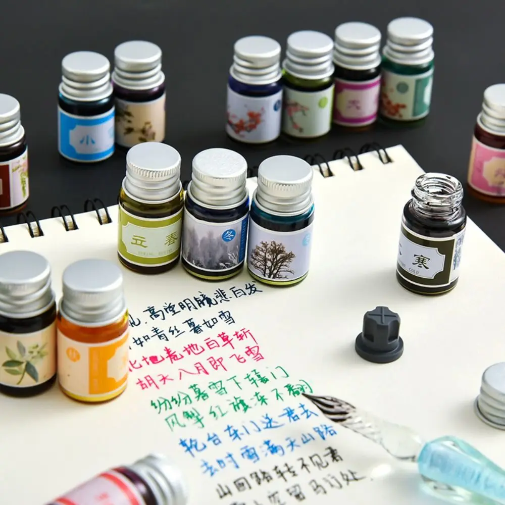 24 Colors 7ML Color Refilling Inks Painting Graffiti Carbon-free Ink Refilling Writing Fountain Pen Ink Calligraphy