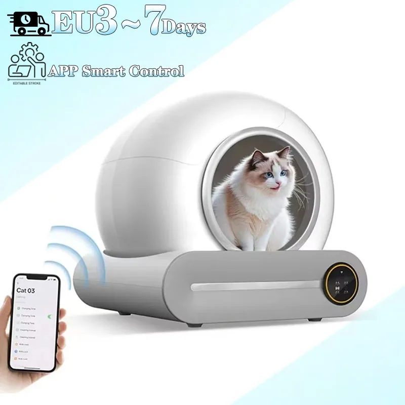 الذكية الذاتي 65L تنظيف صندوق نفايات القط App التحكم القط علبة نفايات أرينيرو جاتو للقطط اضافية كبيرة مغلقة التلقائي مرحاض القطط