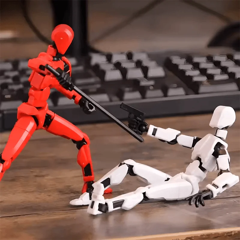 DIY Luminous T13 Multi-Jointed Movable Shapeshift หุ่นยนต์ 3D พิมพ์ Mannequin Lucky หุ่นยนต์และสุนัข Action Figures ของเล่นเด็กของขวัญ