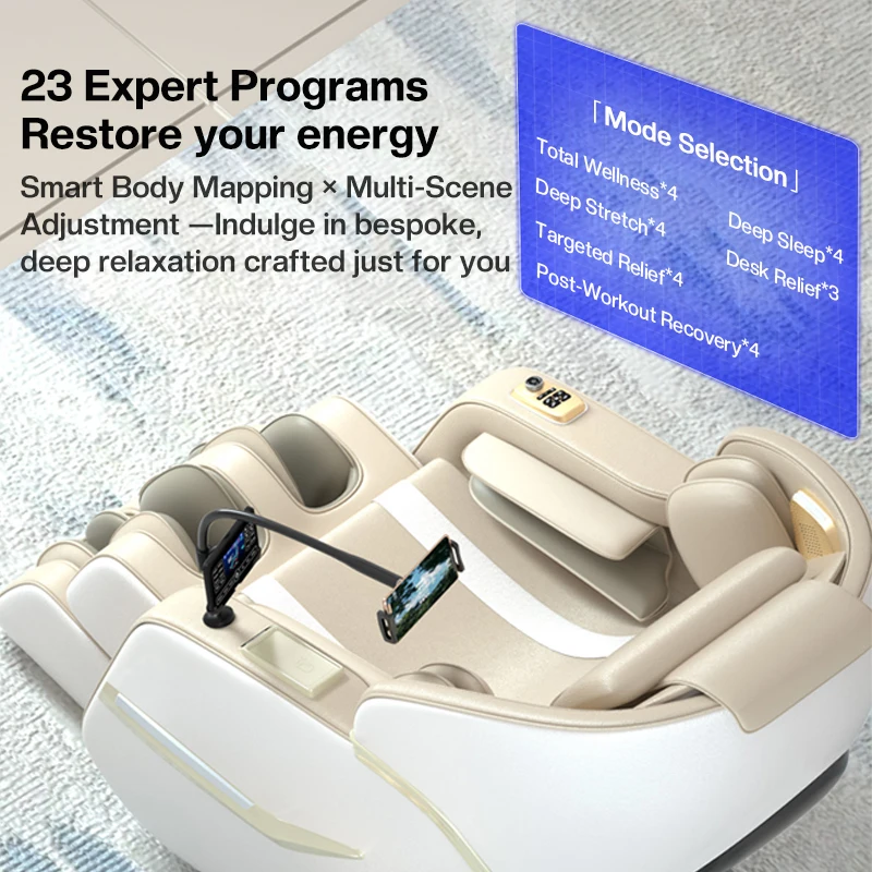 AI Dual-Mechanism Massage Chair, Extra-Long SL Track, Zero Gravity, Full Body Airbags & Foot Roller