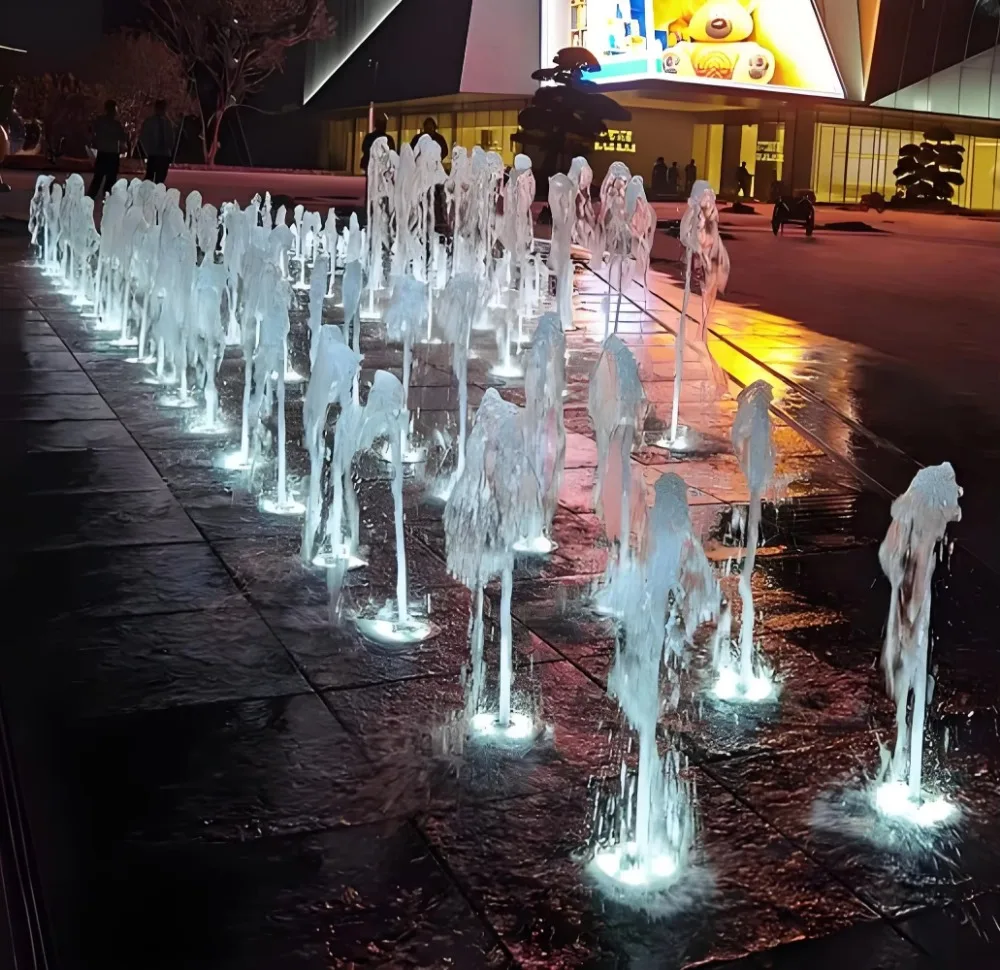 Dry Deck Fountain Low-voltage Interactive Fountain Water Feature for Children Outdoor Decoration Floor Fountain