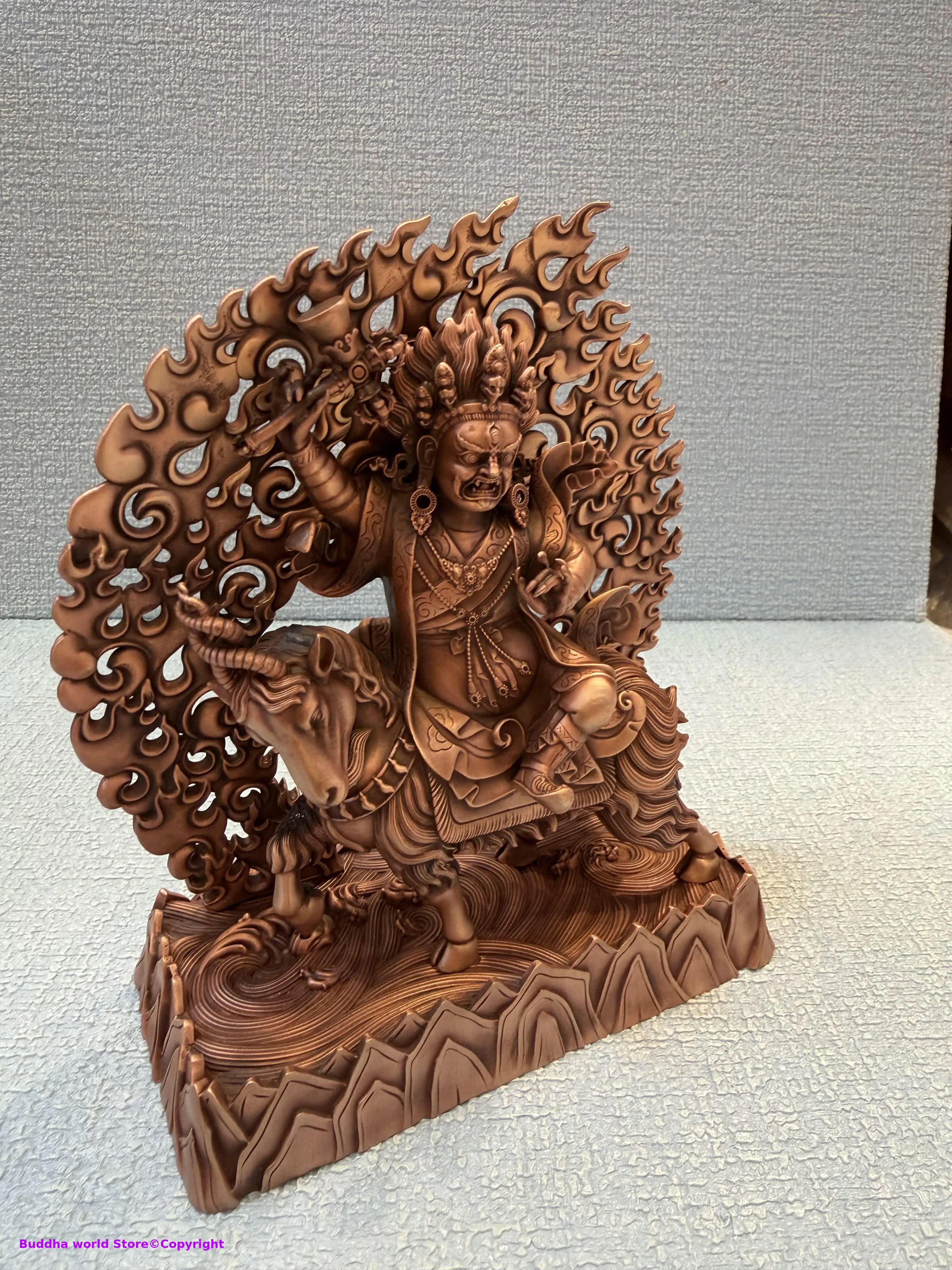 Special offer fine craftsmanship copper carving Buddha statue Dan jian Protector Buddhist altar tibetan monk family worship 15cm