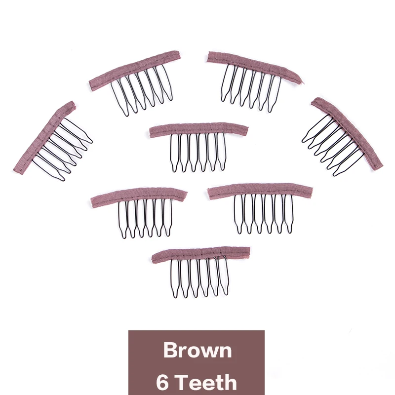 12 Stuks Pruik Kammen Voor Het Maken Van Pruik Caps 6 Tanden Pruik Clips Stalen Tanden Met Doek Pruik Kammen Voor Haarstuk Caps Pruik Accessoires Tools