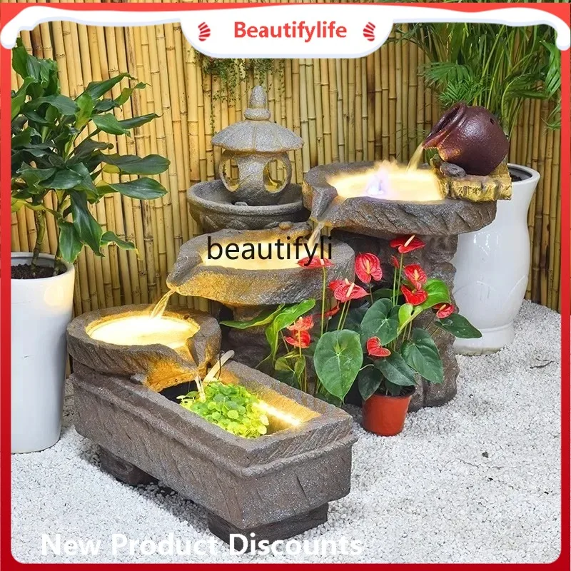 A4567 Chinese decorative ornaments, rockery, flowing water fountain, fish pond, floor-to-ceiling outdoor garden, courtyard lands