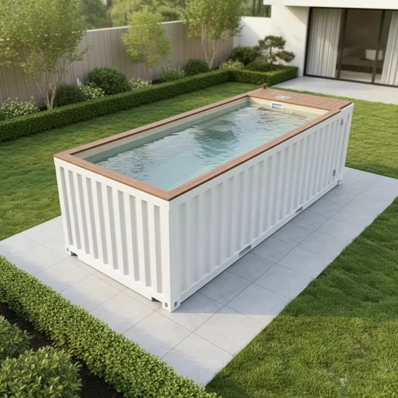 Energy Saving Container Swimming Pool Low Power Circulation Filtration System Eco Friendly Low Maintenance Outdoor Above Ground