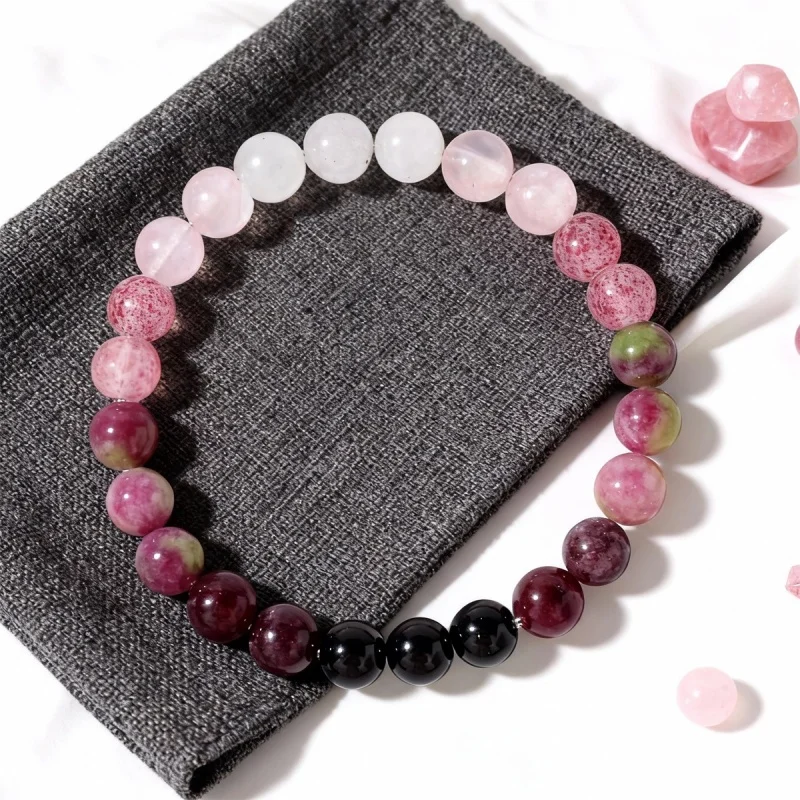 Fashion Pink Amethyst Bracelet - Genuine Natural Stone Beaded Bangle Womne for Daily Commute scene menopause bracelets charms