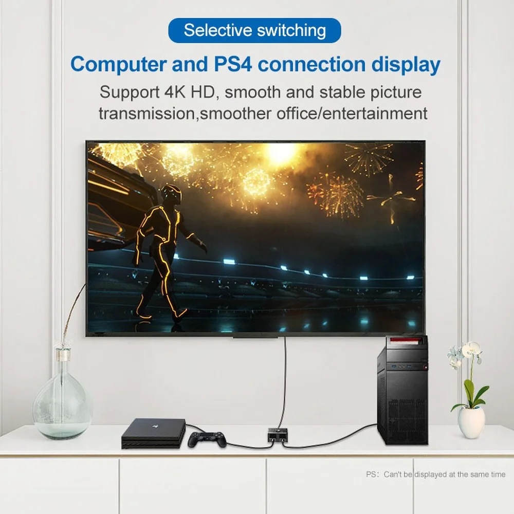 جهاز تحويل يدوي ثنائي الاتجاه لجهاز العرض ، 2 مفتاح منافذ ، 4K x 2K ، UHD ، HDMI AB ، يدعم 4K ، FHD ، Ultra 1080P ، 2x1 ، 1 × 2 ، هدكب