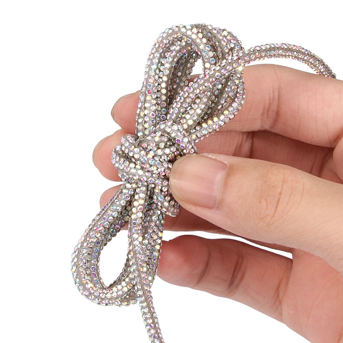 1 Stück glitzernde Schnürsenkel, Ersatz-Schnürsenkel mit Kristall-Strasssteinen, Diamant-Dekorationsseilbänder für dekorative Kapuzenpullover, DIY-Gürtel – Detail 18