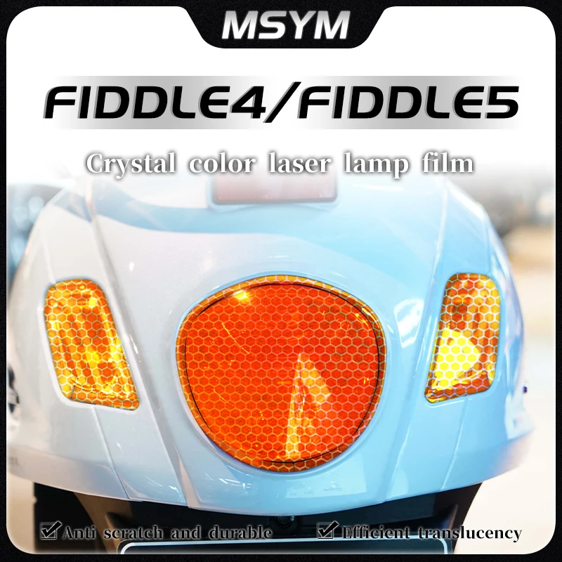 

For SYM Fiddle4 Fiddle5 FIDDLE4 FIDDLE5 Smoked black taillight film honeycomb laser protection sticker modification accessories