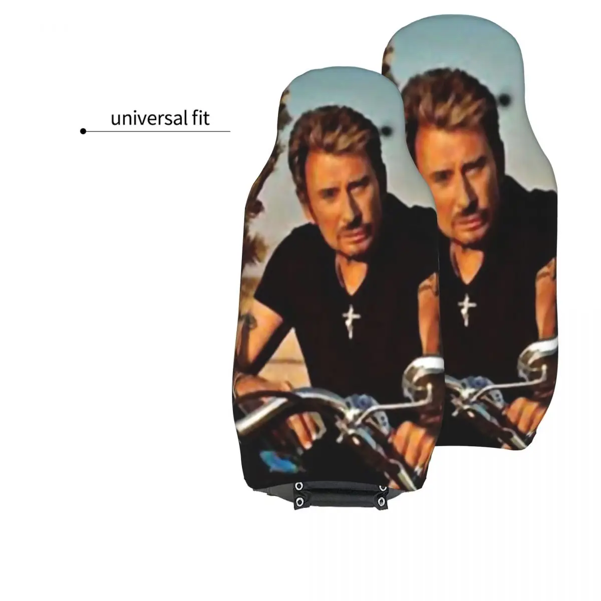 Johnny Hallyday Universal Car Seat Cover Auto Interior Travel Rock Music French Singer Car Seat Covers Polyester Seat Protector