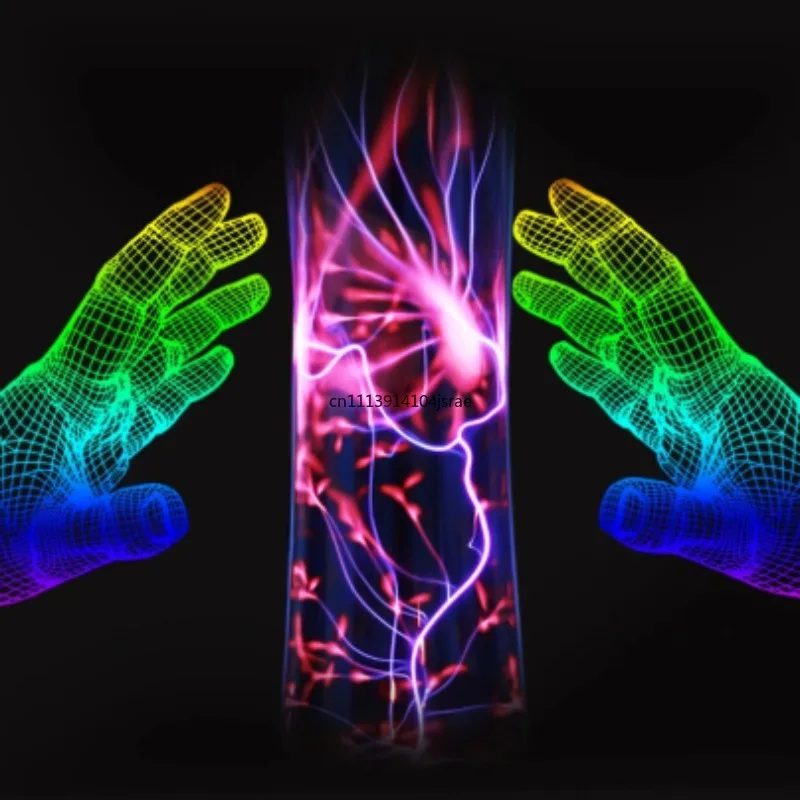 Sound Activated Plasma Lightning Lamp, Touchless Voice Control Hourglass Ion Magic Sphere, Cool Plasma Ball Desk Decor Light