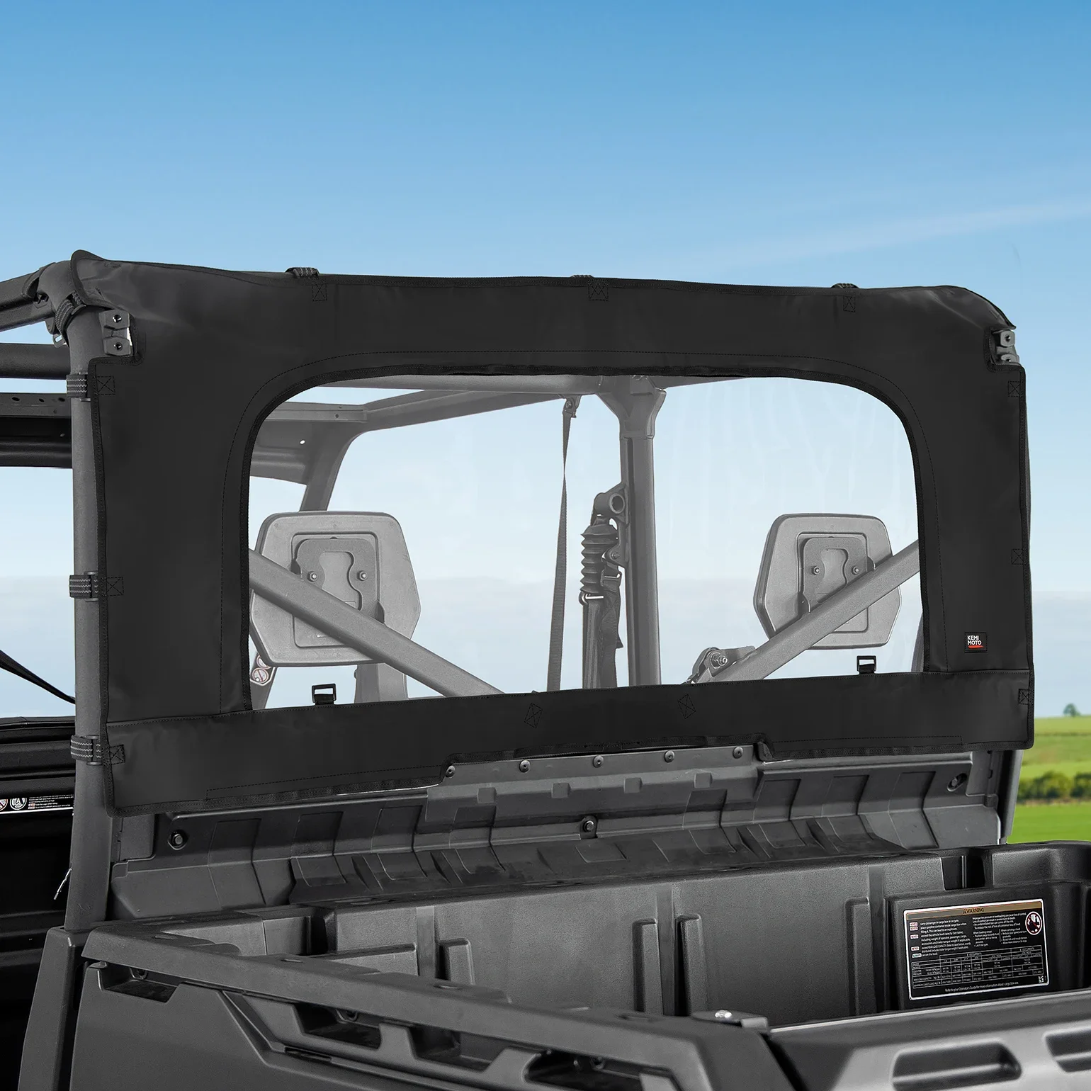Soft Rear Windshield For Can-Am Defender HD 5/7/8/9/10 DPS XT XMR Max 2016-2024 PVC Full Windscreen Roll Up/Down Back Window