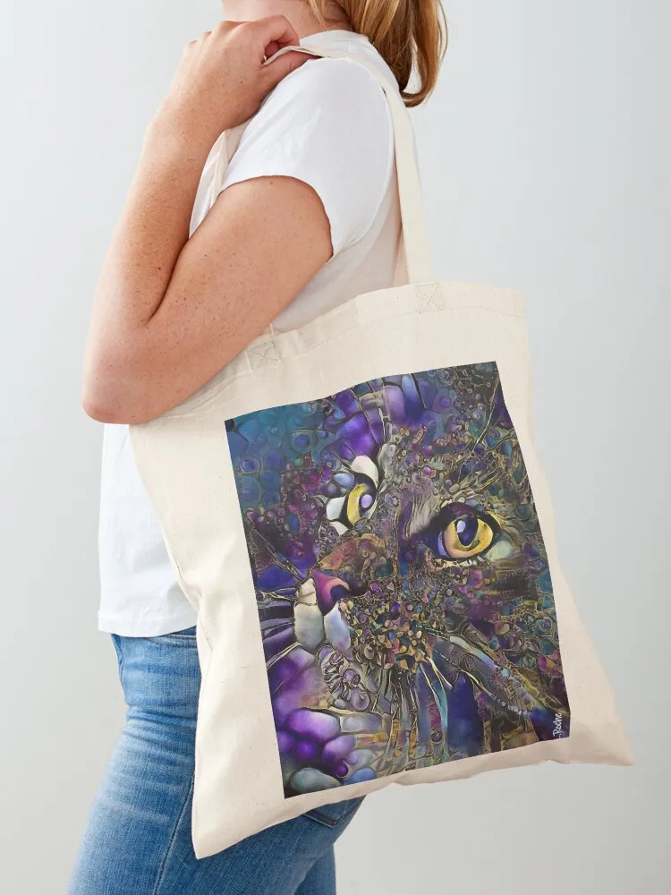 Alphan, cat, gato, chat, kitten, lea roche paintings Tote Bag custom tote bag tote bags aesthetic Canvas Bag