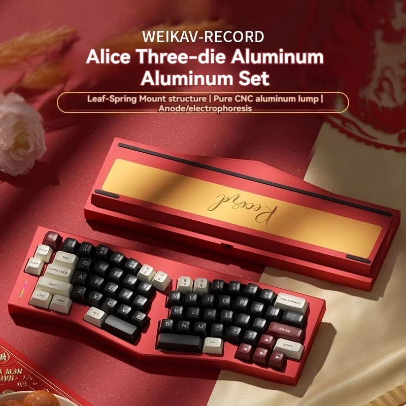 WEIKAV-RECORD Alice Aluminum Mechanical Keyboard 68% Three-mode 2.4G/Bluetooth/Wired RGB Custom Gasket Mechanical Keyboard Kit