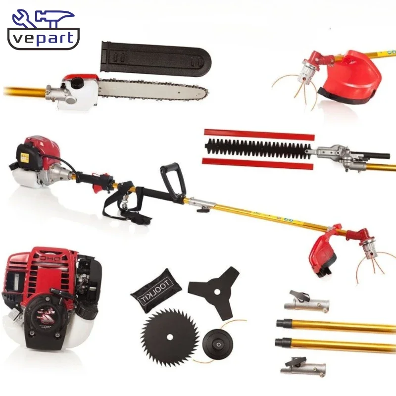 

New High Quality Brush Cutter Grass Cutter 6 in1 with GX35 4 stroke Petrol Engine Multi Brush Strimmer Hedge trimmer Tree cutter