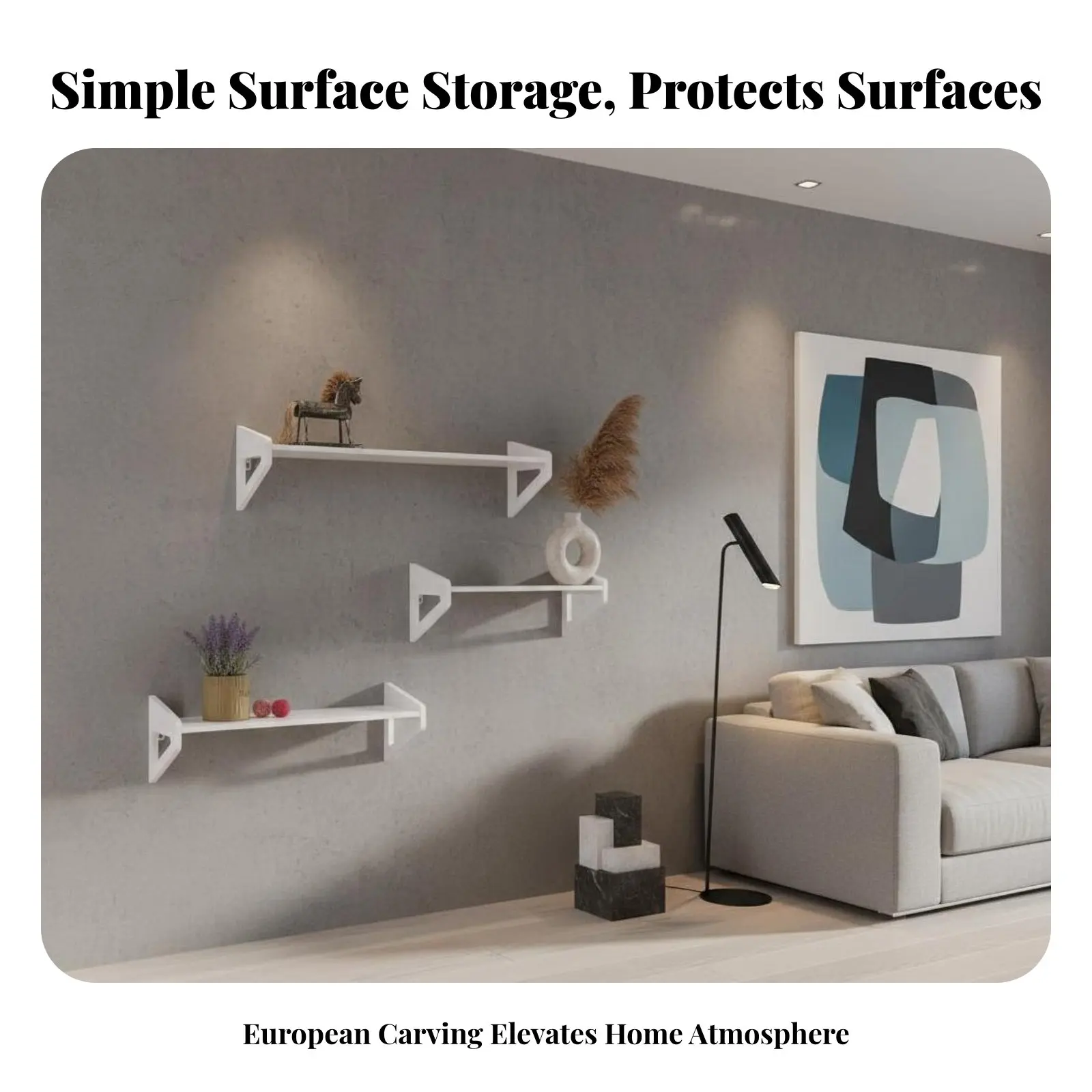 levitating Picture shelf screwno-cost Installation Carved on surface Rack Easy to Install Waterresistant for Students
