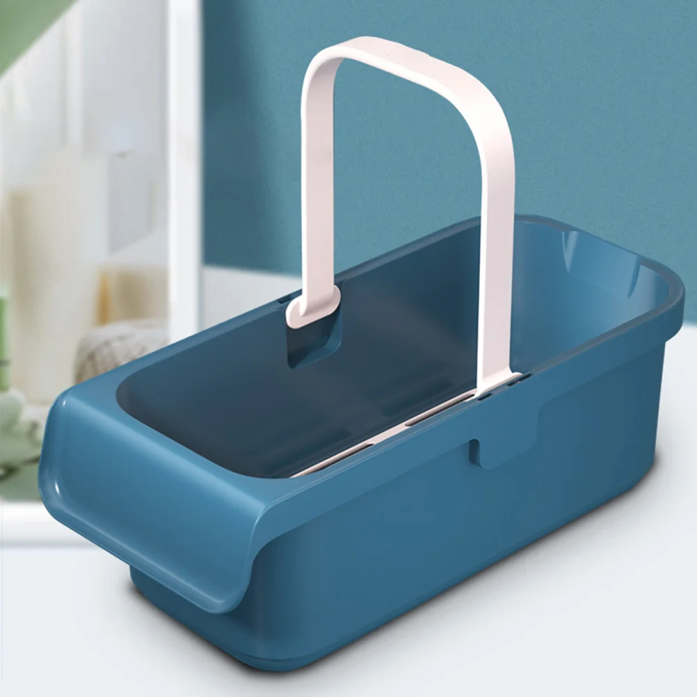 

Large Durable Plastic Rectangular Bucket With Handle Portable Mopping Water Pail Heavy Duty Household Cleaning Tool For Floor