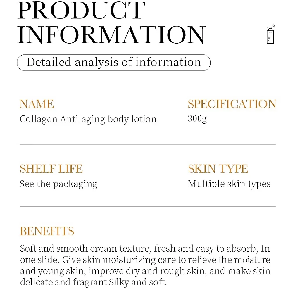 300ml Sadoer Kolagenowy Balsam do Ciała Przeciwzmarszczkowy Nawilżający Balsam do Ciała Cztery Pory Roku Nieklejący się Balsam do Ciała