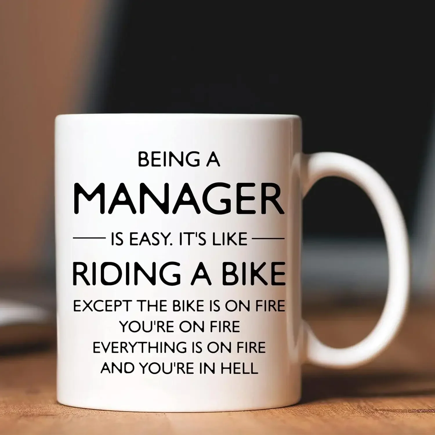 Being A Manager Is Easy Mugs For Manager Gifts for Women Men Gifts Birthday Gifts Novelty Coffee Ceramic Tea Cups White 11 oz