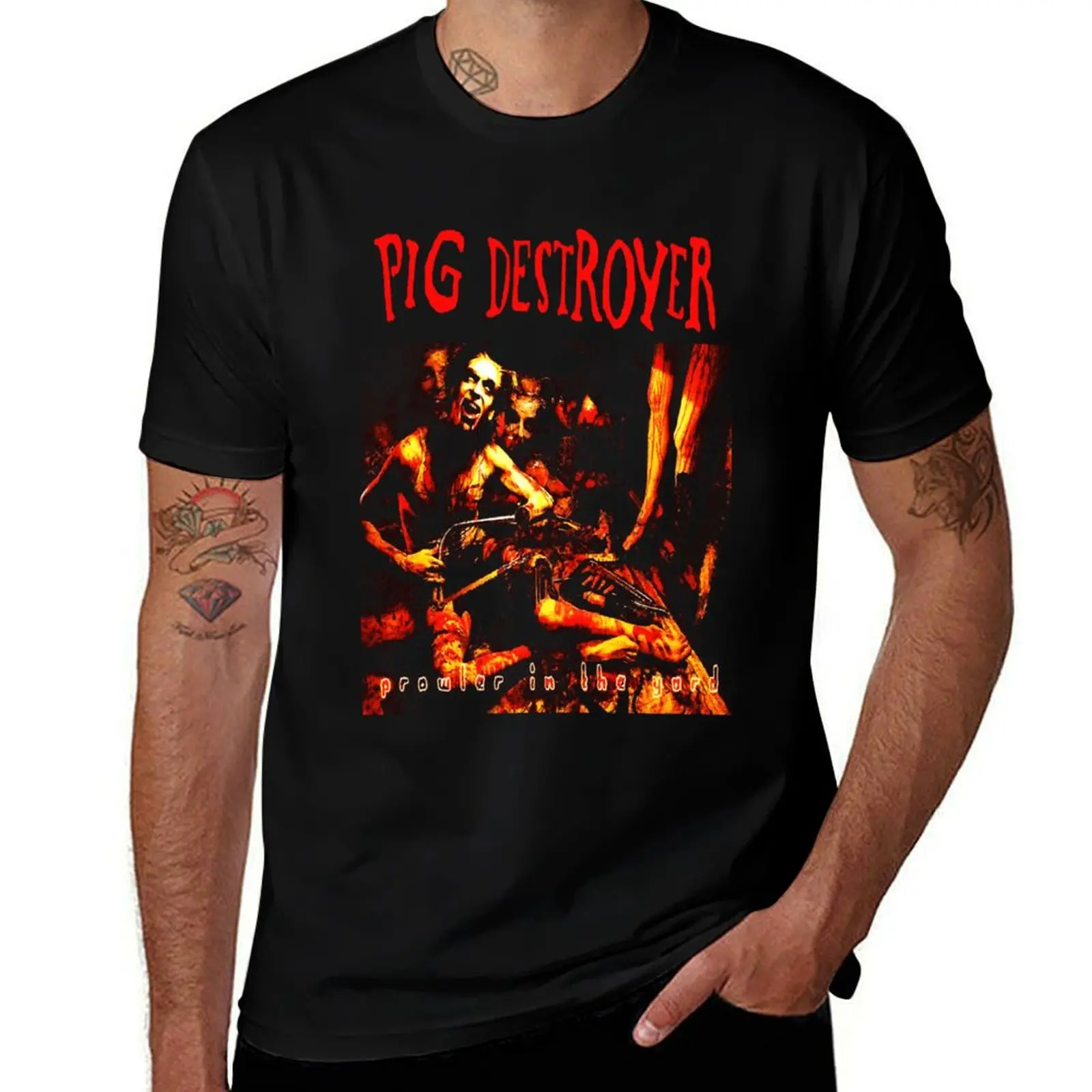 

Pig Destroyer - Prowler in the Yard T-Shirt customs design your own boys animal print blacks mens clothing