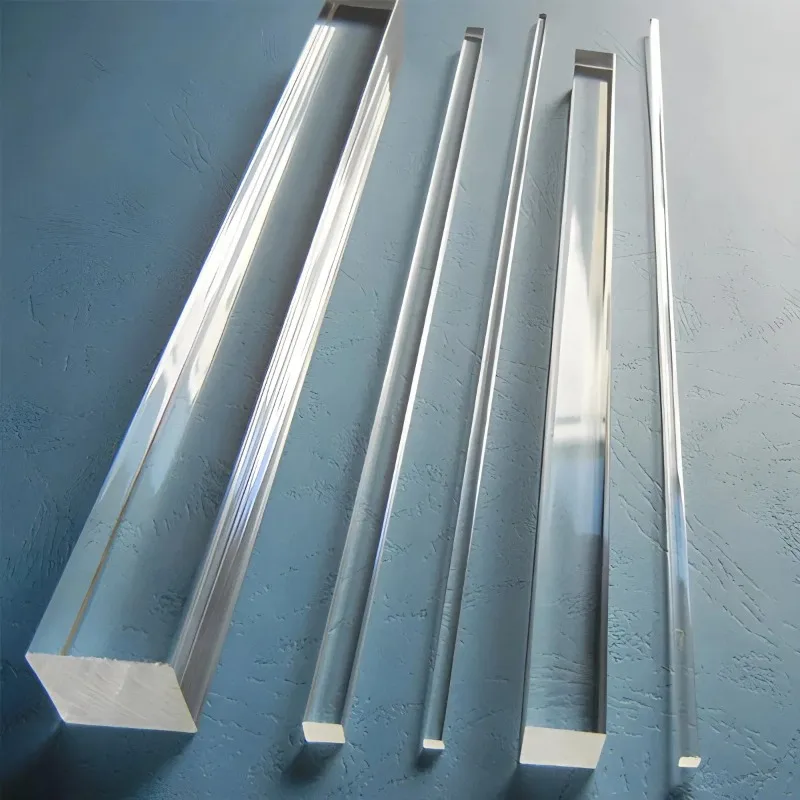 PMMA Plexiglass Bar 10~50cm Transparent Square Acrylic Stick for DIY Tools Holder Custom Cut117