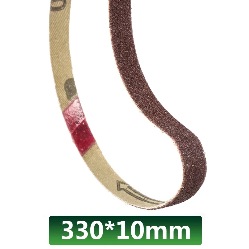 10PCS/Lot 330*10mm Mini Belt Sander Grit 40/60/80/120/240 For Grinding Stainless Steel Polishing Rust Removing Abrasive Fabric