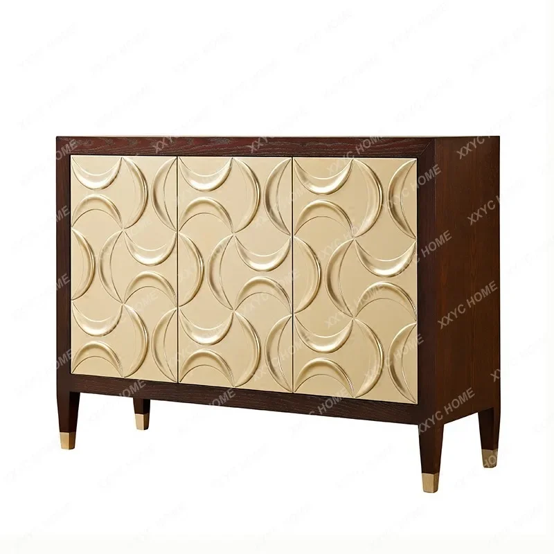 

Новый неоклассический шкаф-тумба для обуви большой вместимости с разделителями, из массива дерева, с резьбой, для прихожей